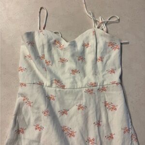 Blue Rain White and Pink Floral Dress